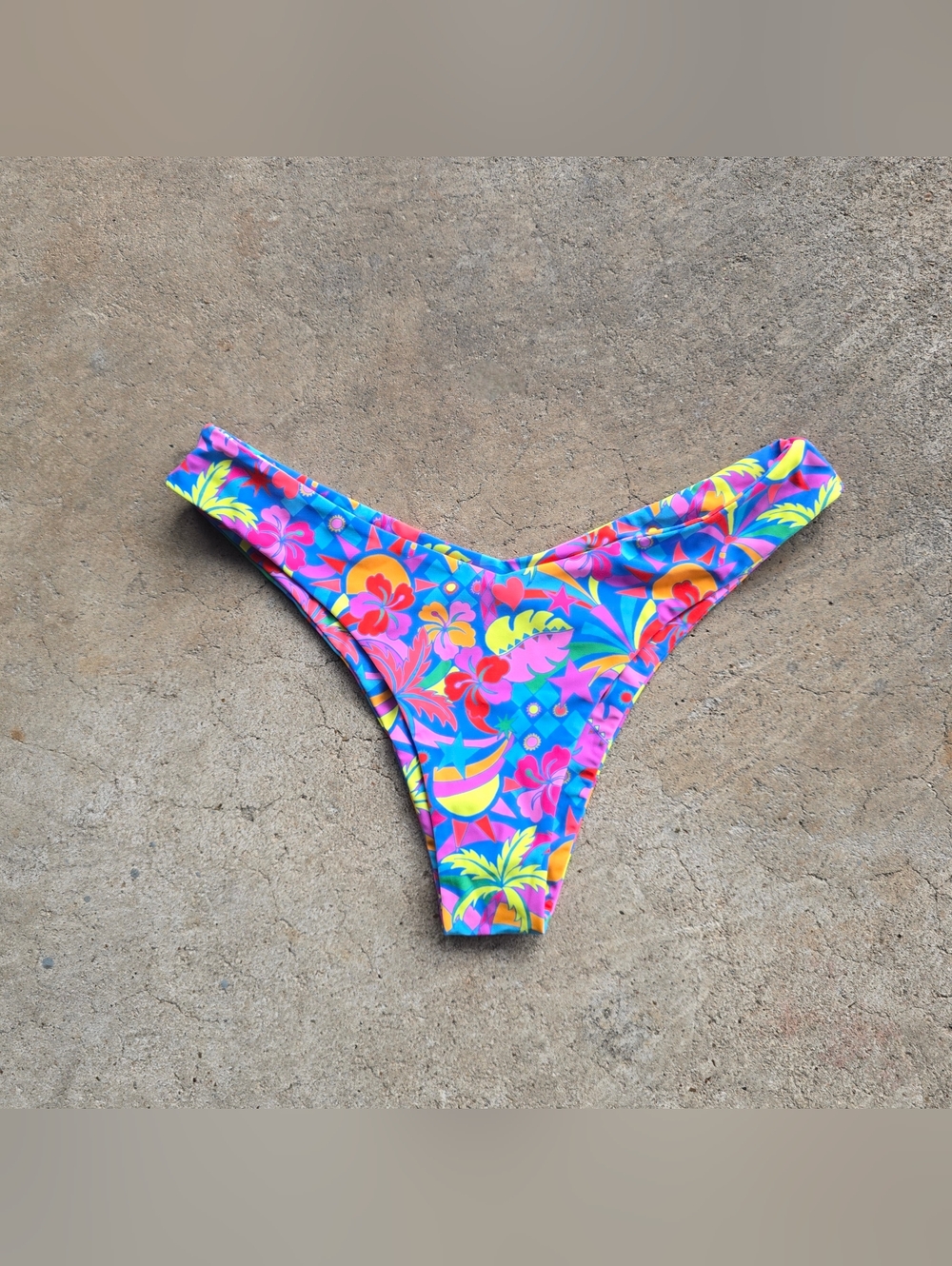 Kulani Kinis Women's Cheeky V Line Bikini Bottom Colorful Medium
